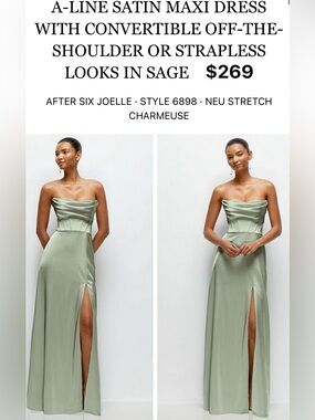 After Six Sage Green Strapless Gown (Joelle)